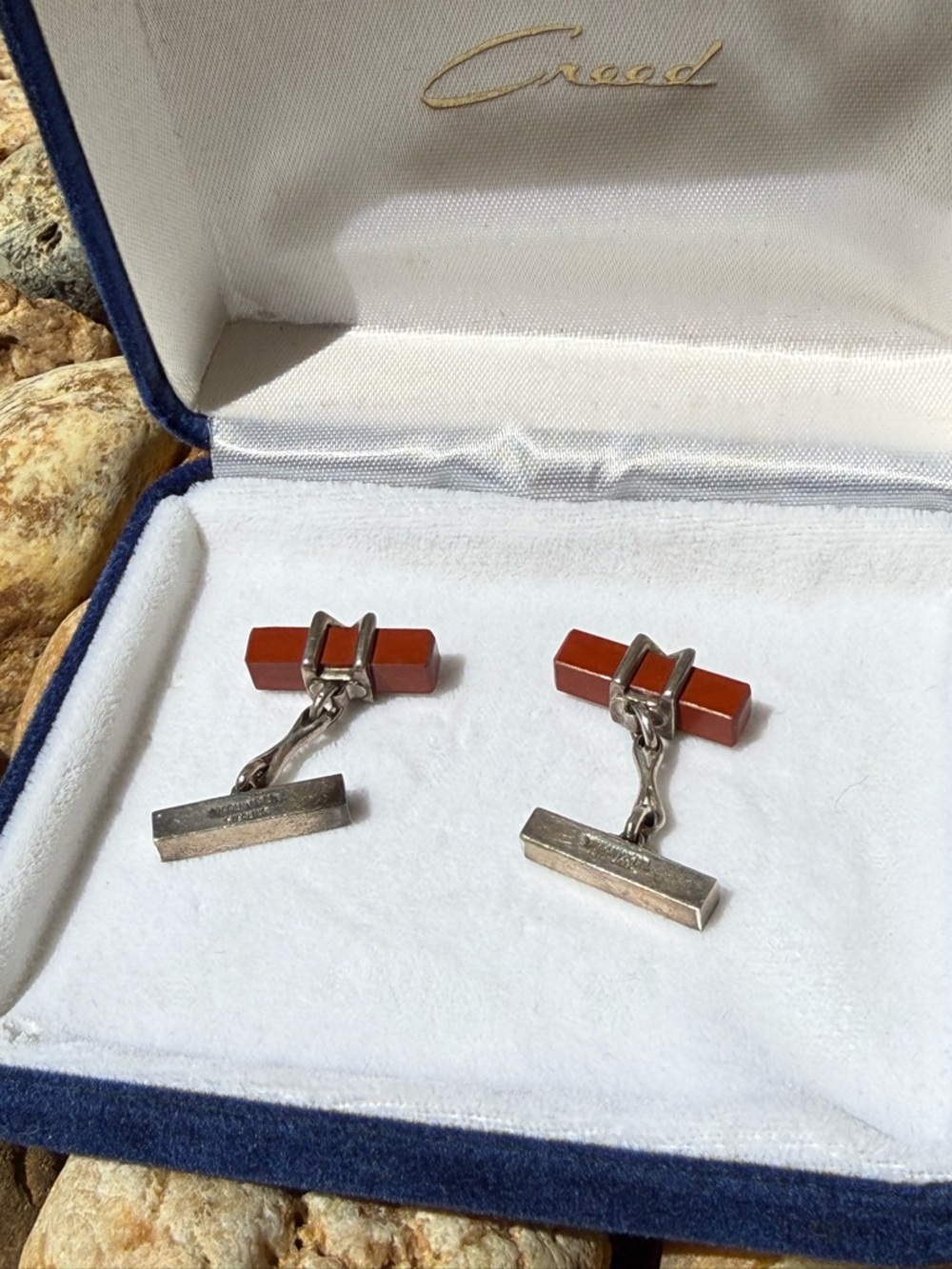 Vintage Sterling Silver Bar-Link Cufflinks Marked "Tiffany&Co Sterling"